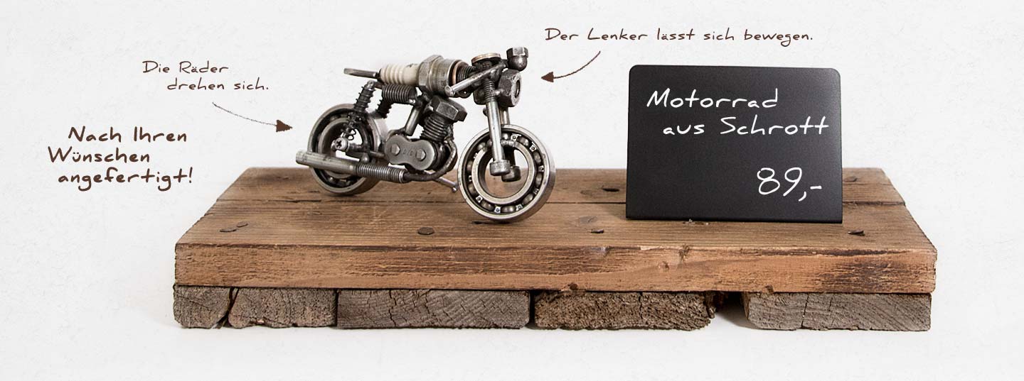 Motorradmodell aus einer alten Zündkerze - MZ Café Racer